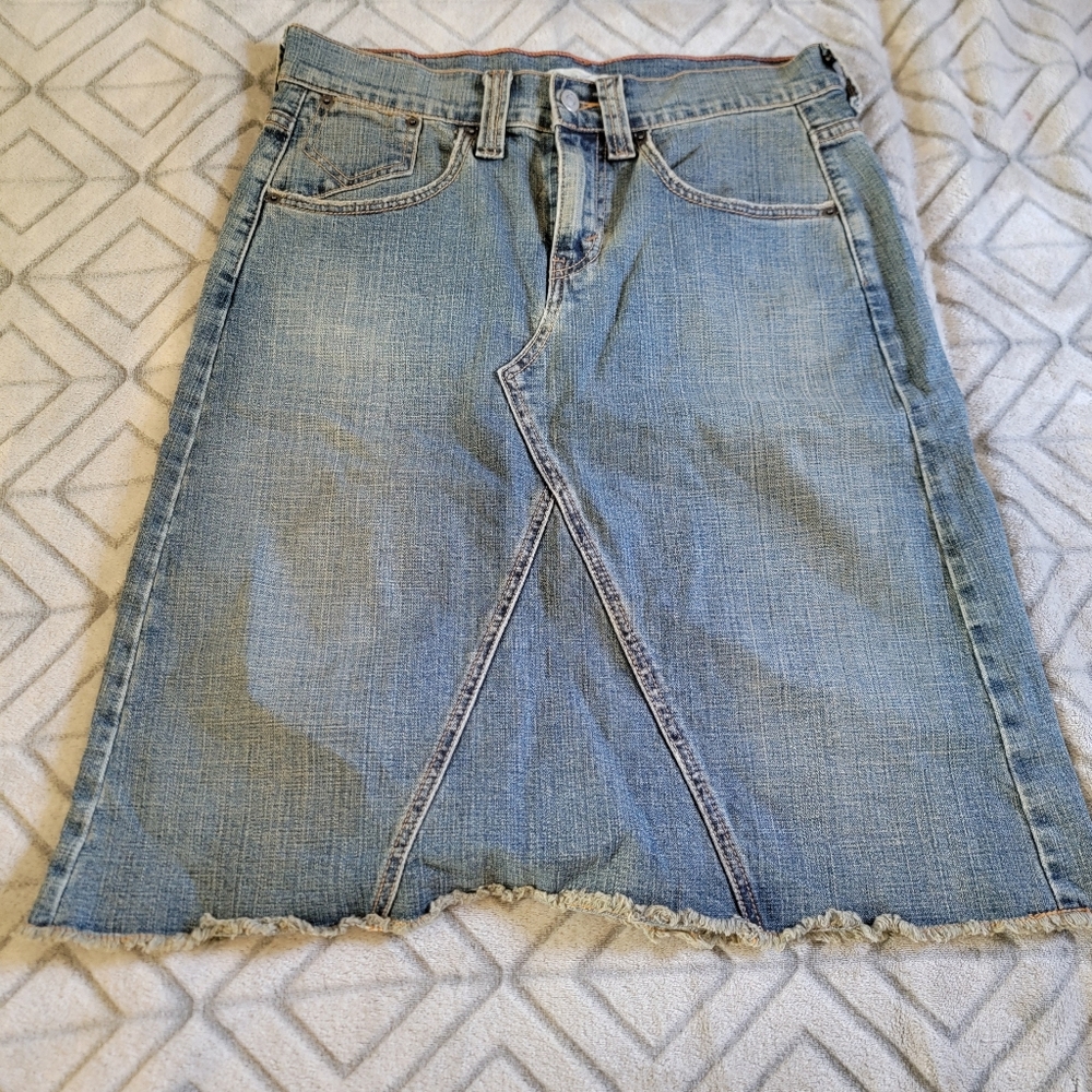 Levi's Light Blue Denim A-Line Skirt